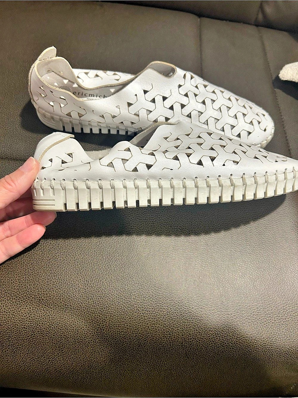 Eric Michael Inez Women's Geometric Sneakers in White